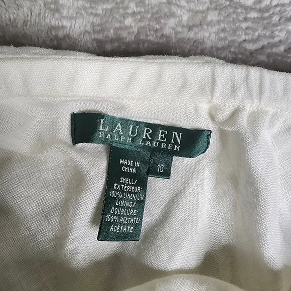 Ralph Lauren Womens Off White Tiered Skirt Stretch Waist Cotton Flow  Boho Sz.10 - Picture 5 of 7